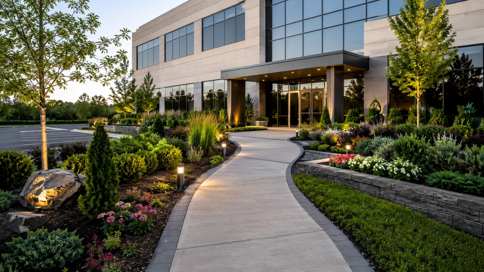 Native and climate-appropriate commercial landscape planting